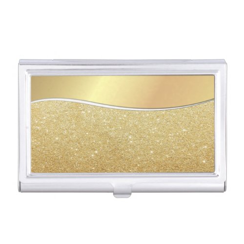 Elegant Stylish Proffesional_ Faux Gold_Glittery Case For Business Cards