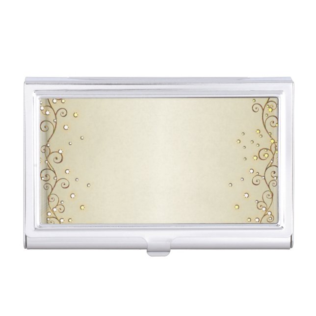 Elegant Stylish Proffesional- Gold- Business Card Case (Front)