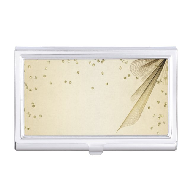 Elegant Stylish Proffesional- Gold-Diamonds Case For Business Cards (Front)