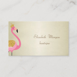 Elegant Stylish Proffesional Pink Flamingo Business Card