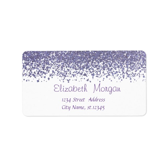 Elegant  Stylish Purple Diamonds Label (Front)