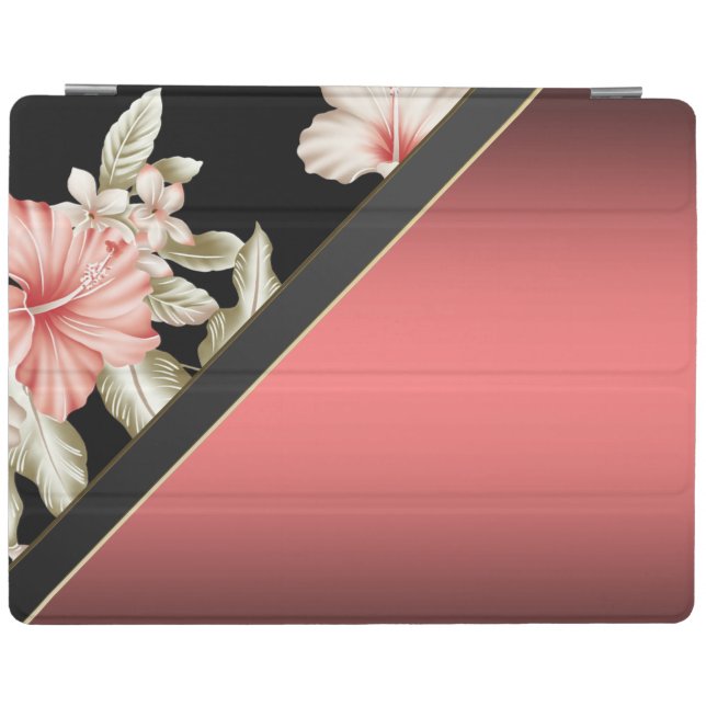 Elegant Stylish Red,Floral iPad Smart Cover (Horizontal)