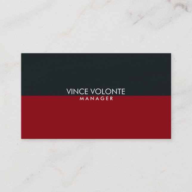 Elegant Stylish Red Gray Black Professional Business Card (Front)