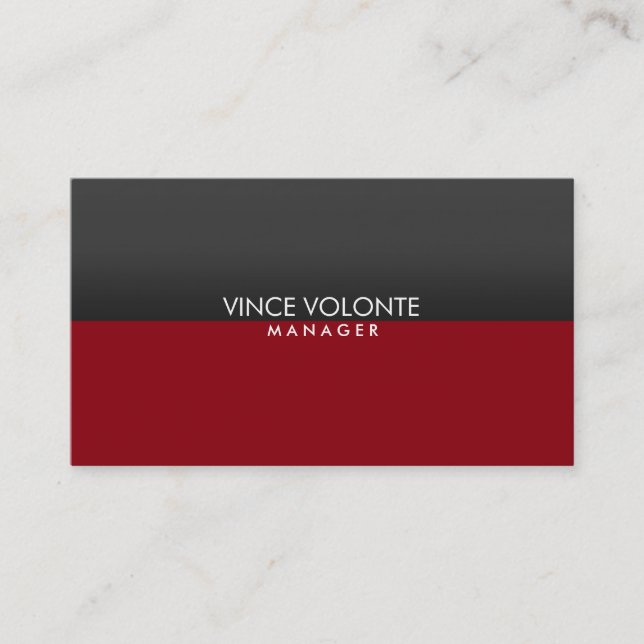 Elegant Stylish Red Gray Professional Business Card (Front)
