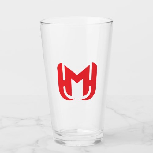 Elegant stylish Red Letter M Glass