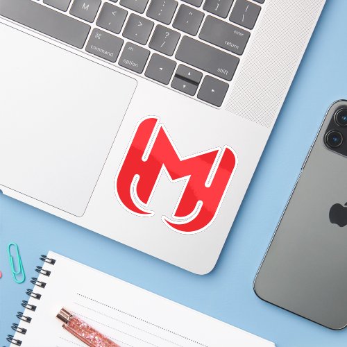 Elegant stylish Red Letter M Sticker
