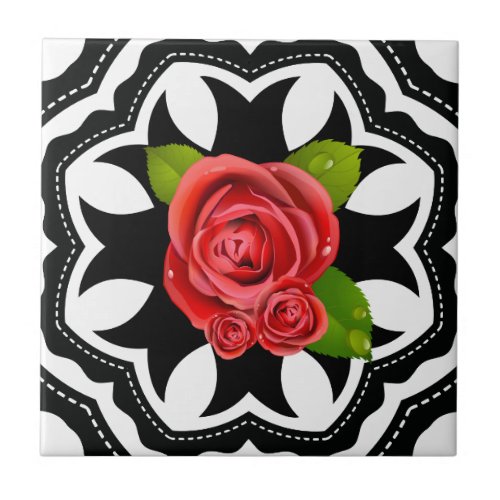 Elegant Stylish Romantic Floral Modern Pattern Ceramic Tile