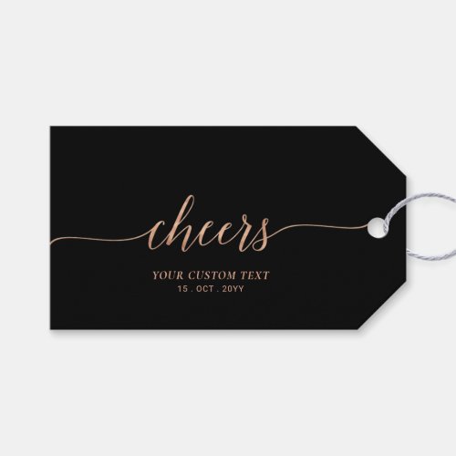 Elegant Stylish Rose gold Cheers Event Party Gift  Gift Tags