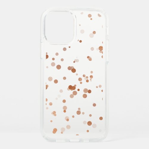 Elegant stylish rose gold confetti dots speck iPhone 12 case