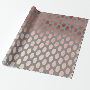 elegant stylish rose gold foil polka dots pattern wrapping paper
