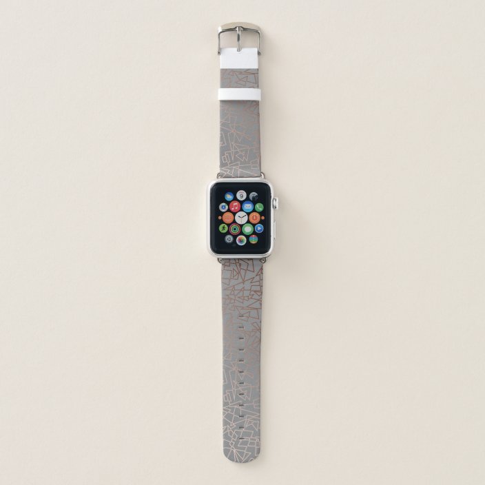 gold apple watch with grey band