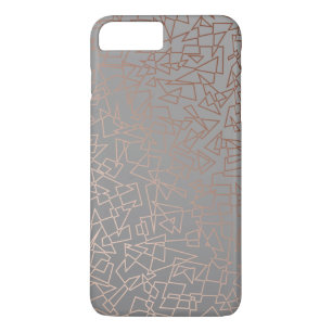 Elegant stylish rose gold geometric pattern grey iPhone 8 plus/7 plus case