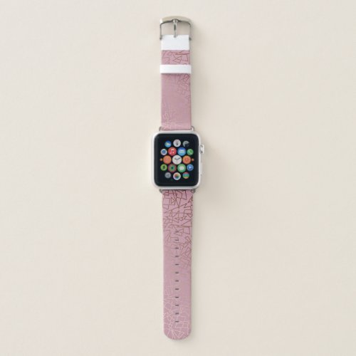 Elegant stylish rose gold geometric pattern pink apple watch band