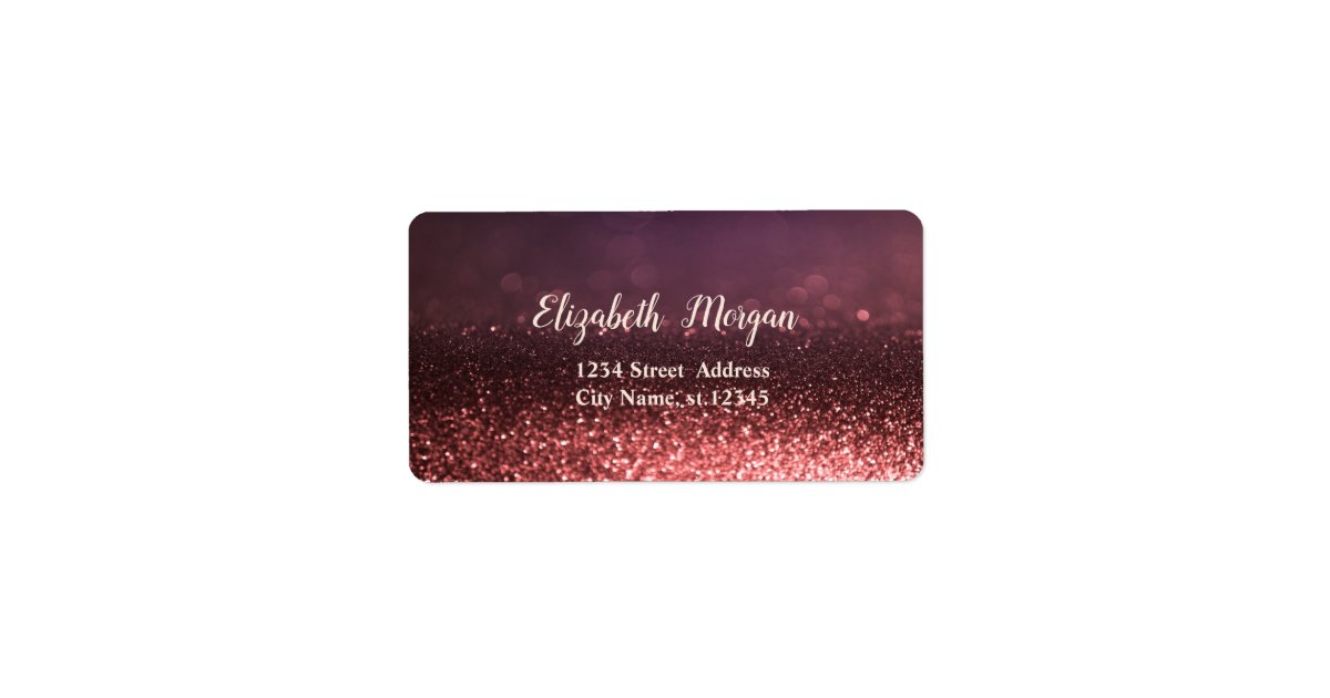 Elegant Stylish Rose Gold Glitter Bokeh Label | Zazzle