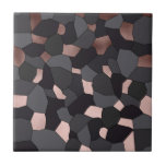 Elegant stylish rose gold grey and black mosaic ceramic tile<br><div class="desc">Modern combination of faux rose gold,  black and grey.</div>