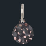 Elegant stylish rose gold grey and black mosaic pet ID tag<br><div class="desc">Modern combination of faux rose gold,  black and grey.</div>