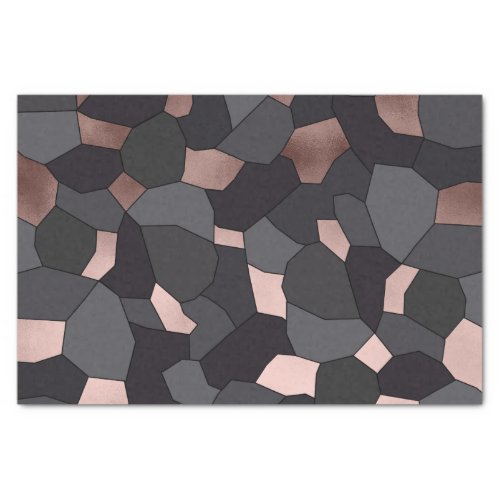 Elegant stylish rose gold grey and black mosaic tissue paper