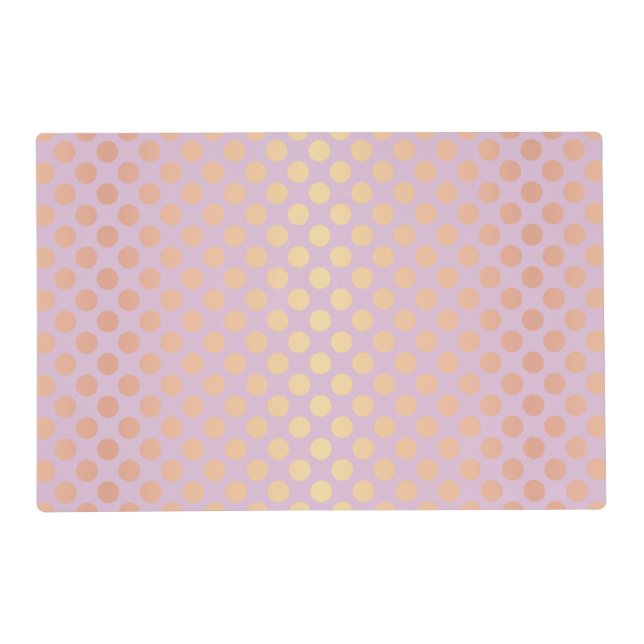 Elegant stylish rose gold polka dots pattern pink placemat (Front)