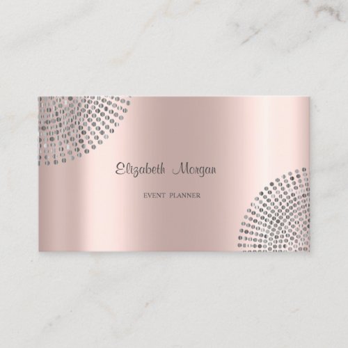 Elegant Stylish Rose Gold SimpleDots Business Card
