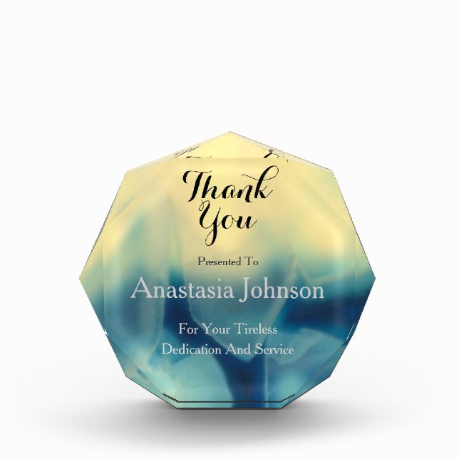 Elegant Stylish Sapphire Blue Agate Geode Pattern Award (Front)