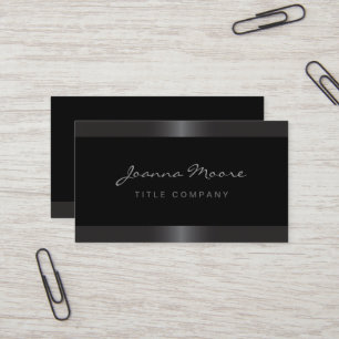 Elegant stylish satin gray border black business card