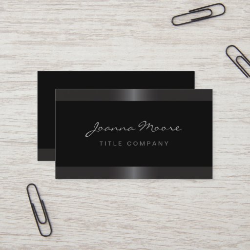 Customizable Elegant stylish satin gray border black business cards