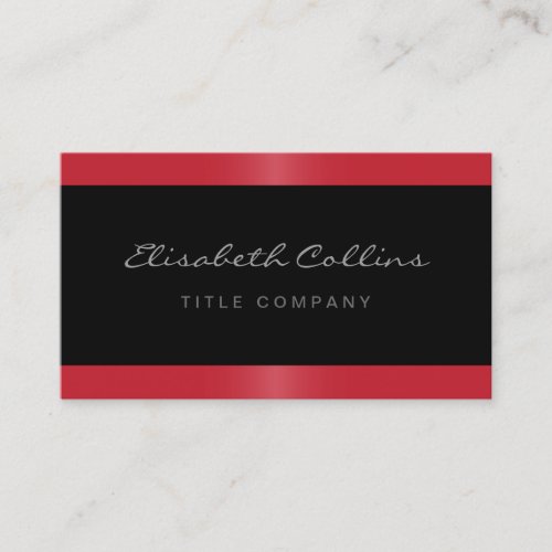 Elegant stylish satin red border black personal business cards