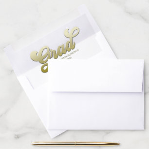 Elegant Stylish Script Gold Retro Calligraphy Envelope Liner