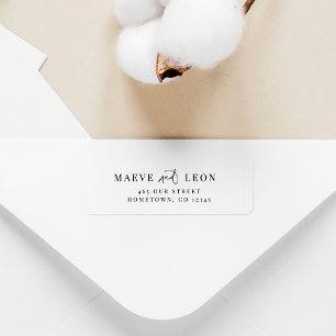 Elegant Stylish Script Modern Chic Wedding Couple Label