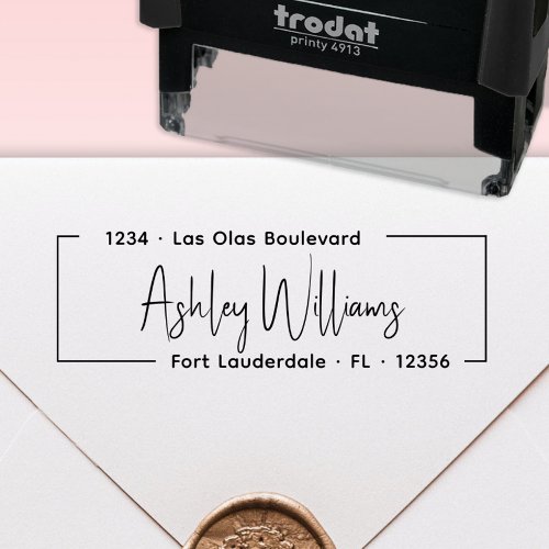 Elegant Stylish Script Personal Return Address Self_inking Stamp