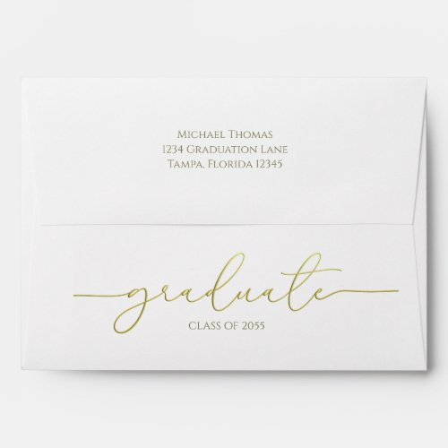 Elegant Stylish Script Simple Gold Calligraphy Envelope