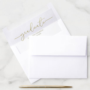 Elegant Stylish Script Simple Gold Calligraphy Envelope Liner