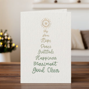 Elegant Stylish Script Typography Christmas Tree Holiday Card