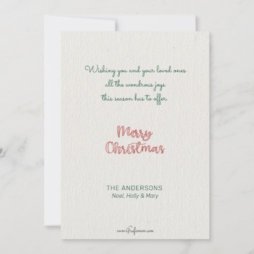 Elegant Stylish Script Typography Christmas Tree Holiday Card | Zazzle