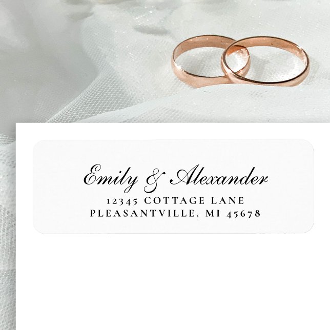Elegant Stylish Script Wedding Return Address Label (Creator Uploaded)