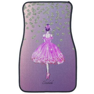 Elegant Stylish Shiny Diamonds Ballerina Car Floor Mat