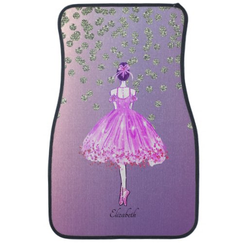 Elegant Stylish Shiny Diamonds Ballerina  Car Floor Mat