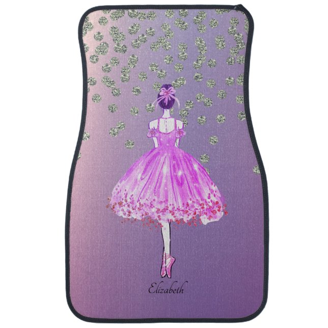 Elegant Stylish Shiny Diamonds Ballerina  Car Floor Mat (Front)