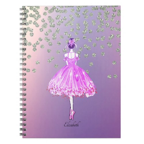Elegant Stylish Shiny Diamonds Ballerina  Notebook