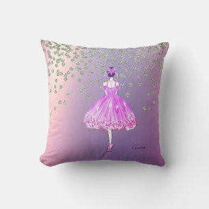 Elegant Stylish Shiny Diamonds Ballerina   Throw Pillow