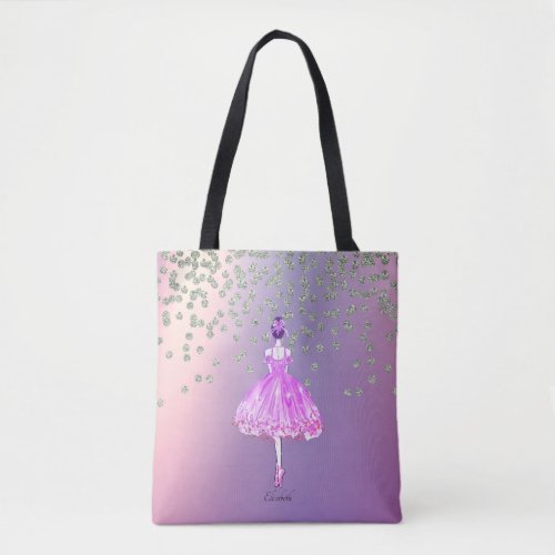 Elegant Stylish Shiny Diamonds Ballerina  Tote Bag