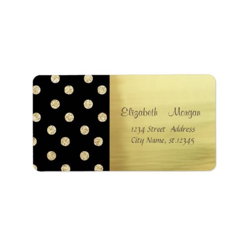 Elegant Stylish ShinyFaux GoldGlittery Dots Label
