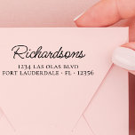 Elegant Stylish Signature Family Return Address Se Self-inking Stamp<br><div class="desc">Modern Minimalist Elegant Hand Lettered Calligraphy Script Wedding Invitation Return Address Self Inking Stamp. These family name address stamps featuring your surname in a pretty handwritten style font typography and return address info, easy to personalize them. Save time and add style to your Wedding Save the dates, Bridal Shower, Baby...</div>