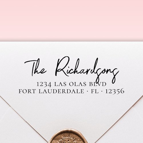 Elegant Stylish Signature Family Return Address Self_inking Stamp