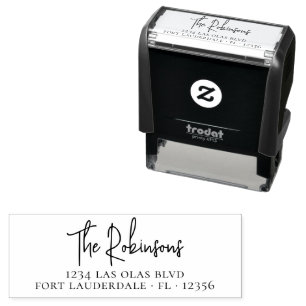 Elegant Stylish Signature Family Return Address Self-inking Stamp