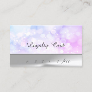 Elegant Stylish Silver, Bokeh Loyalty Card