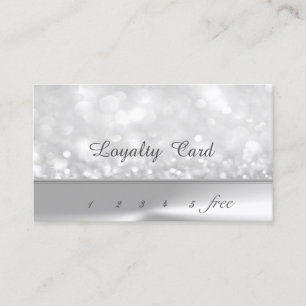 Elegant Stylish Silver Bokeh Loyalty Card