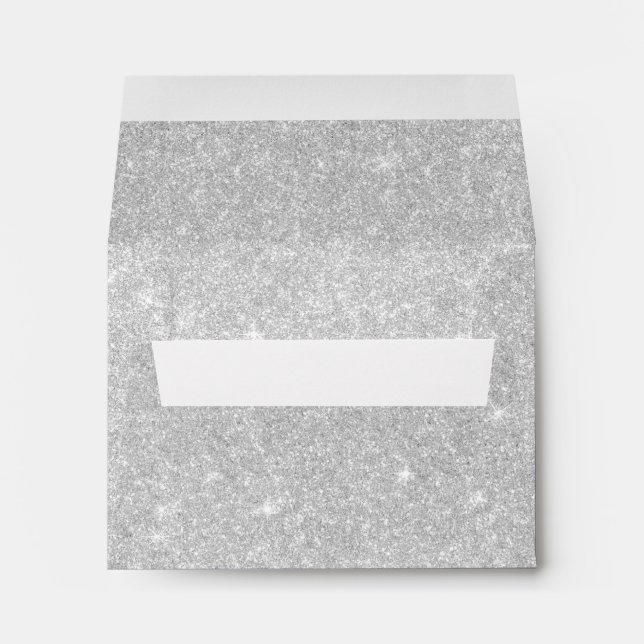Elegant stylish silver glitter  envelope (Back (Bottom))
