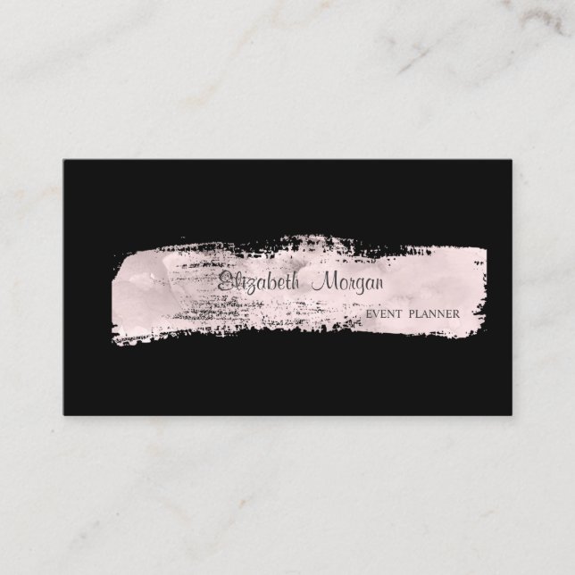 Elegant Stylish Simple,Black,Paint Stroke Business Card (Front)