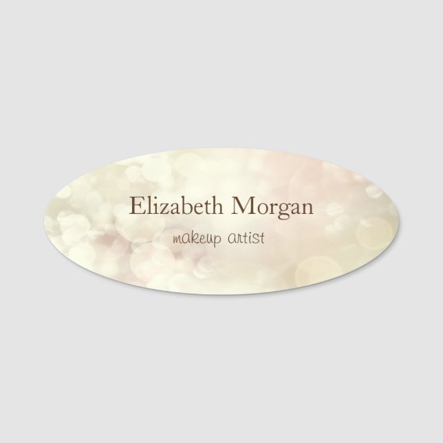 Elegant Stylish Simple Chic Bokeh Name Tag (Front)